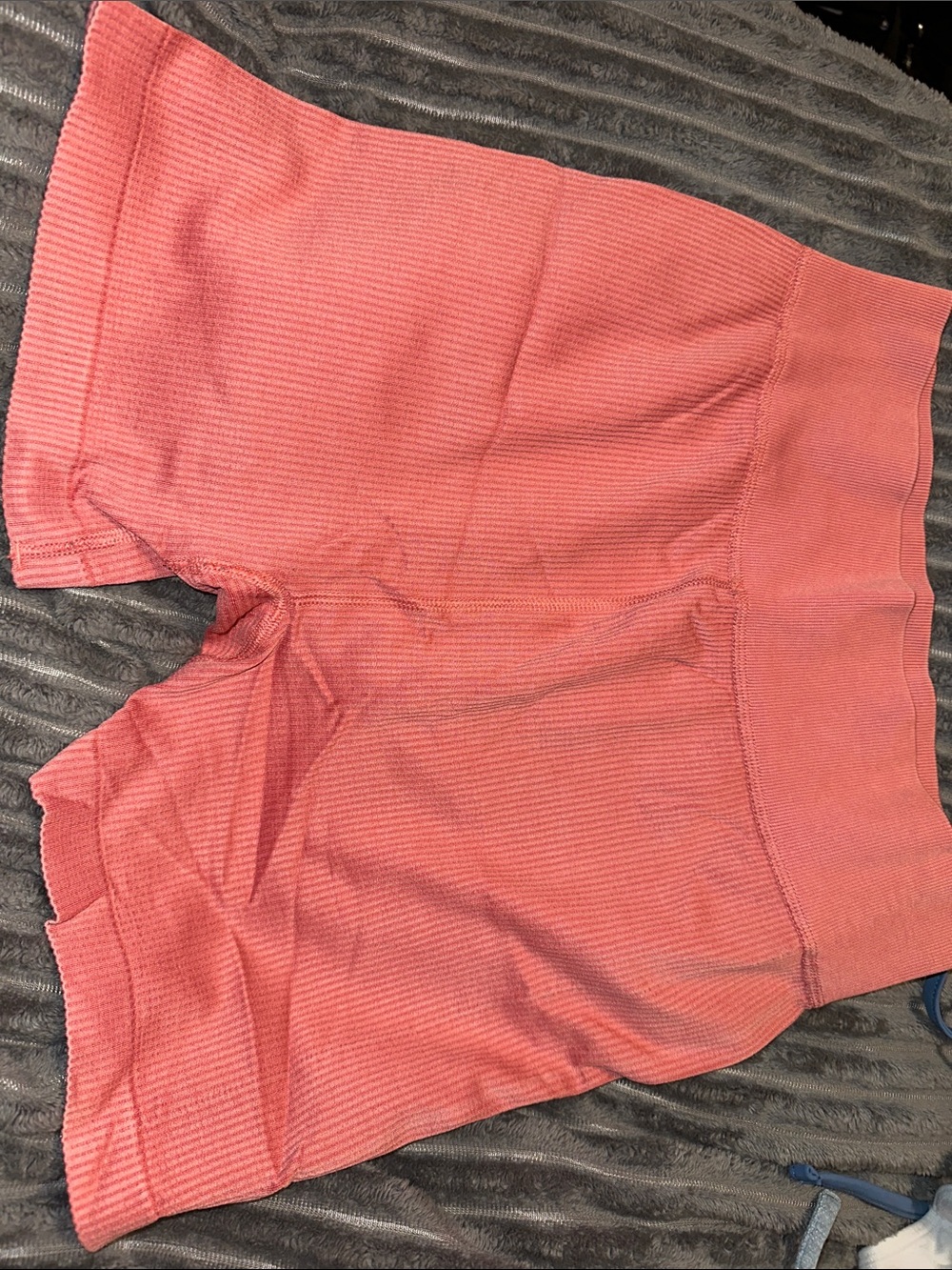 Women’s High-Waist Pink Ribbed Shorts
